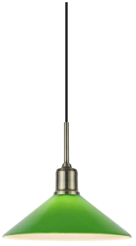 Висящо осветително тяло със стъклен абажур зелен и месингов цвят ø 25 cm Vela – Markslöjd
