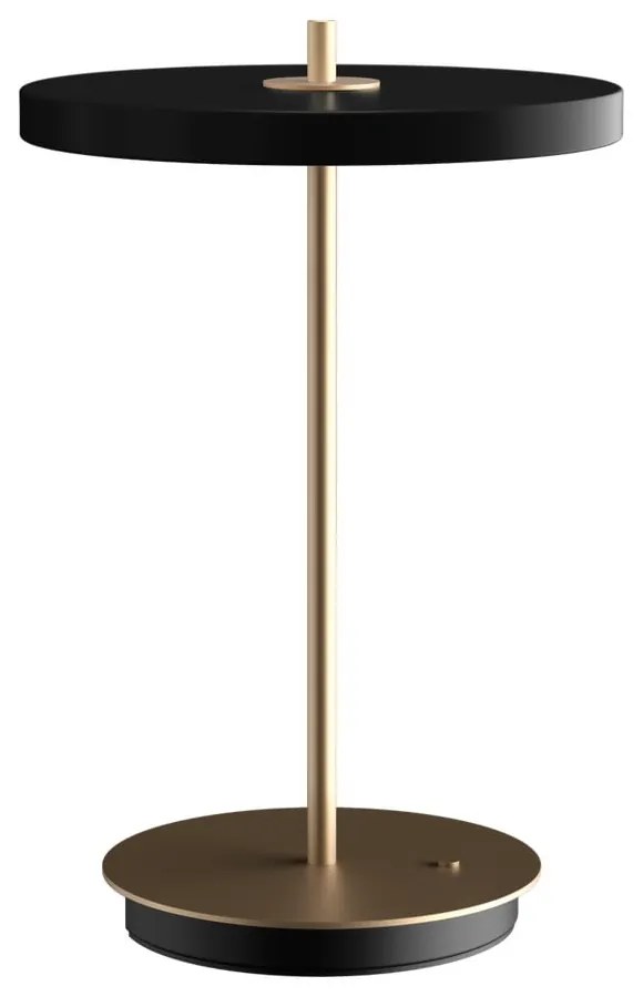 Черна LED затъмняваща се настолна лампа с метален абажур (височина 31 cm) Asteria Move – UMAGE