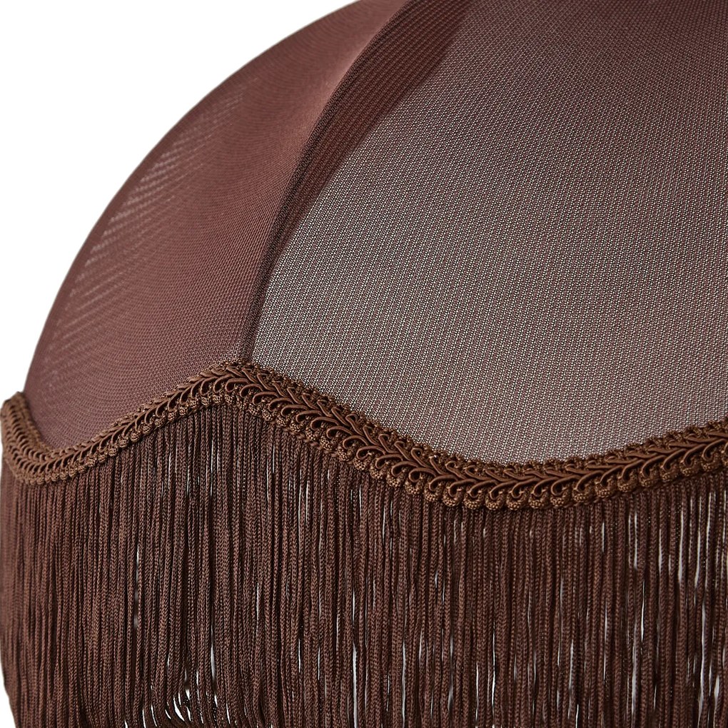 Кафяв текстилен абажур с бял интериор 45/15/21.5 - Heritage