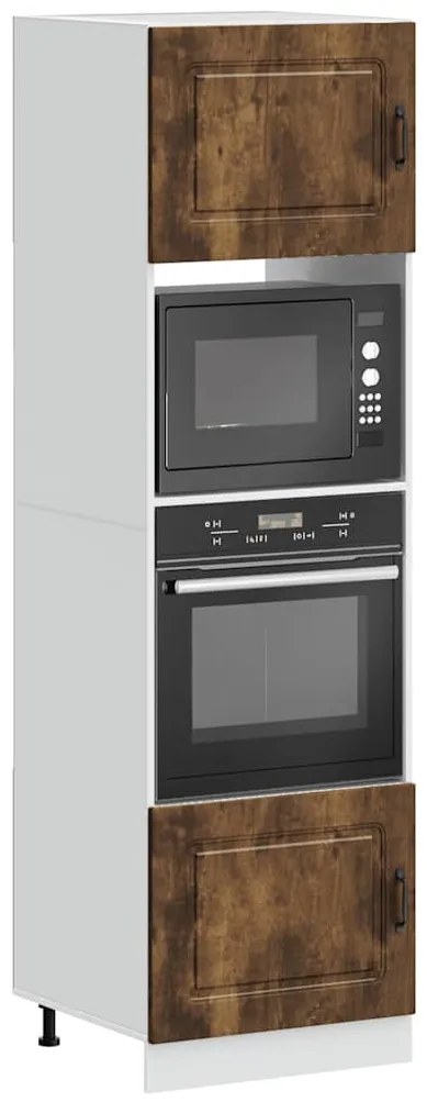 3315036 vidaXL Шкафове за фурна, 2 бр. "Kalmar", опушен дъб, инженерна дървесина