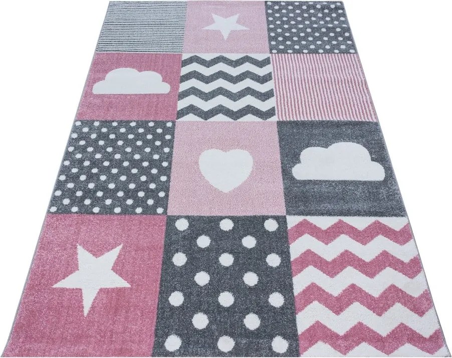 Розово-сив детски килим 140x200 cm Kids – Ayyildiz Carpets