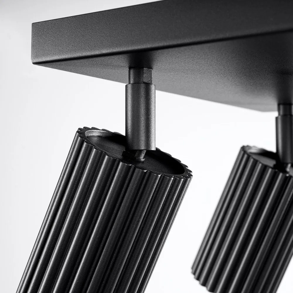 Черно осветително тяло за таван 25x25 cm Gleam – Sollux