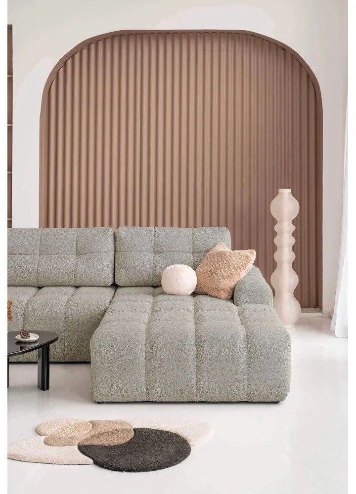 Светлокафяв разтегателен модулен ъглов диван с място за съхранение (десен ъгъл) Lulu – Miuform