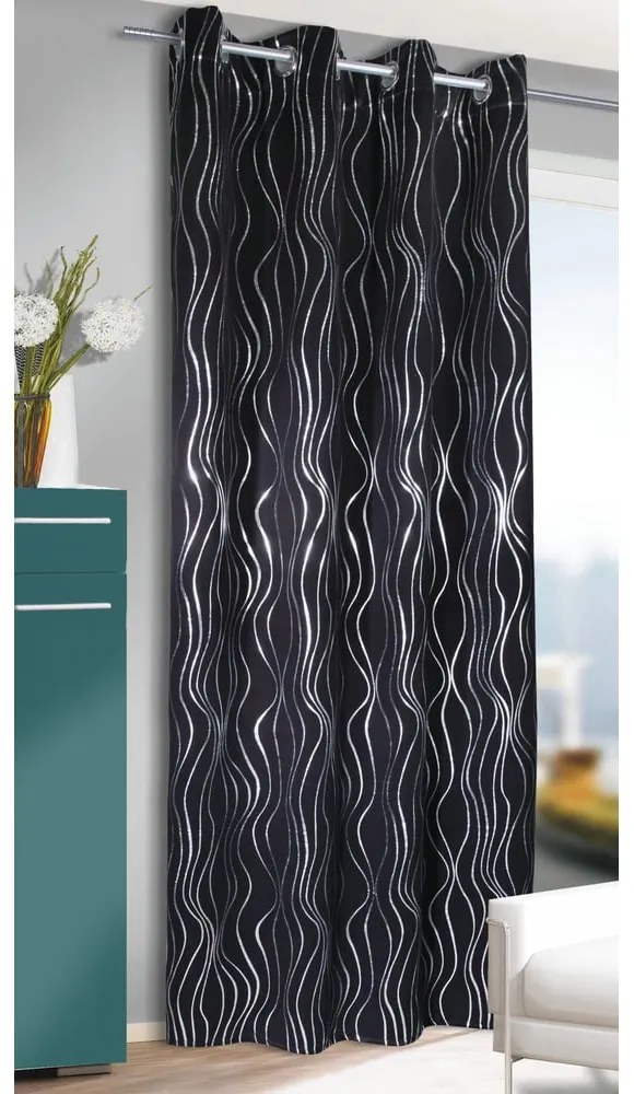 Черна завеса 135x245 cm Waves – Sehlbach