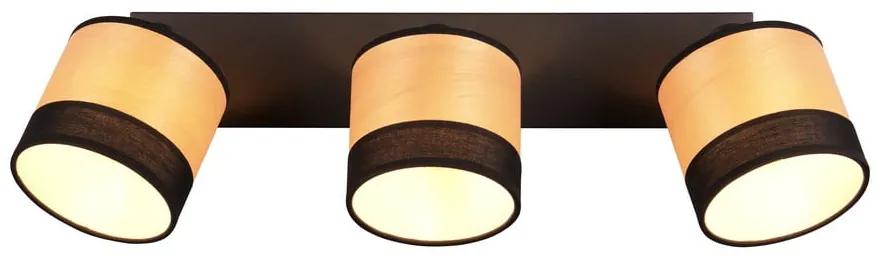 Лампа за таван в черен и естествен цвят ø 12 cm Bolzano - Trio