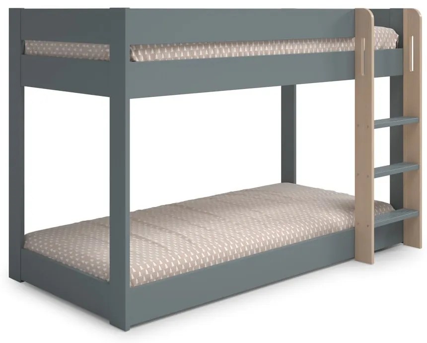 Детско легло сиво-зелено 90x190 cm двуетажно с включена подматрачна рамка Angel – Marckeric
