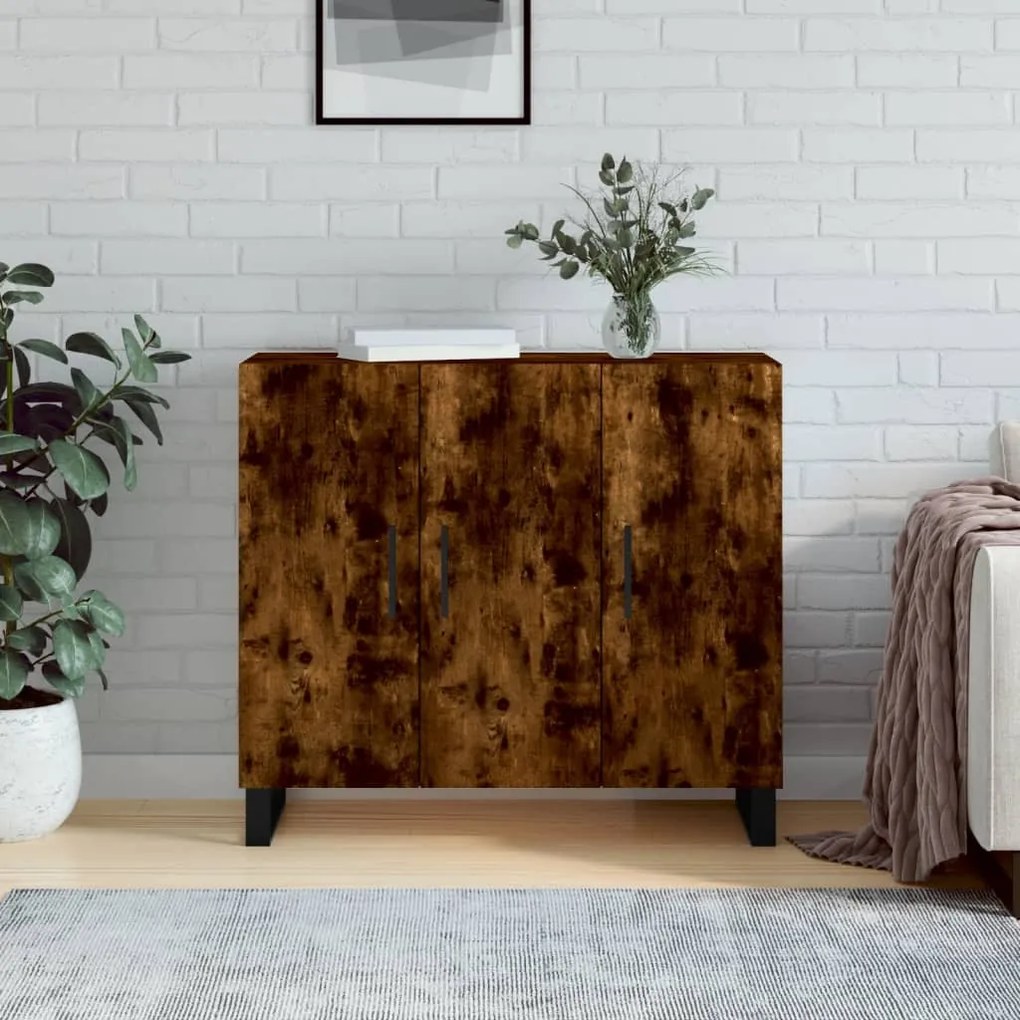 Sonata H Сайдборд, опушен дъб, 90x34x80 см, инженерно дърво