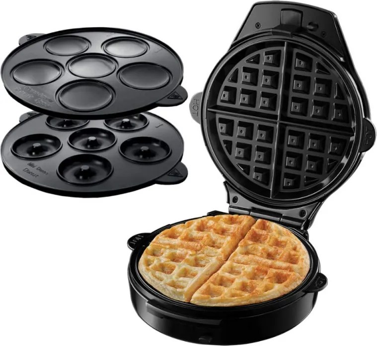 Преоценено: Гофретник 3в1 Russell Hobbs Fiesta 24620-56, 900w, Незалепващи плочи, Самозаключващ се капак, Бордо/черен