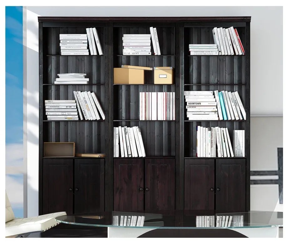 Кафява библиотека от масивен бор 222x223 cm Anita – Støraa