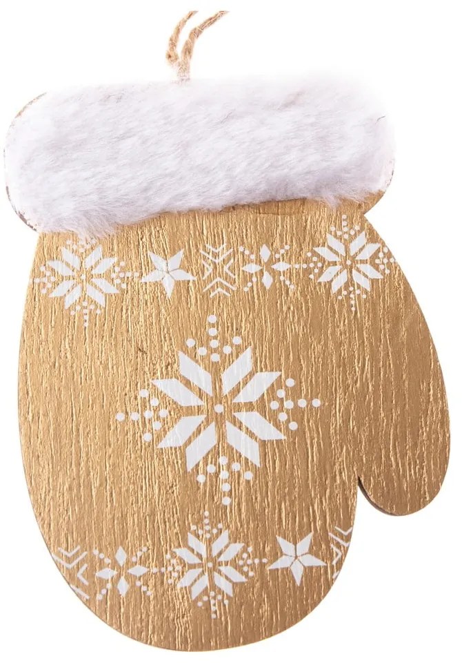 Комплект от 2 висящи дървени орнамента във формата на ръкавица, височина 10,7 см - Dakls