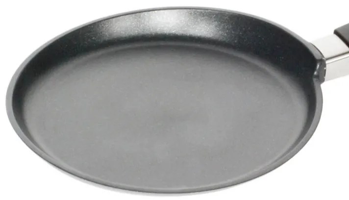 Тиган за палачинки AMT Gastroguss 124, 24 см, Алуминиева отливка, Незалепващо покритие Lotan®, До 240°C, Черен