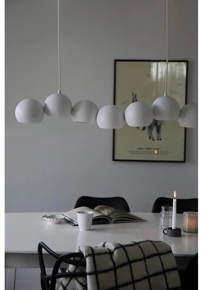 Бяло висящо осветително тяло с метален абажур Cupolo – Markslöjd