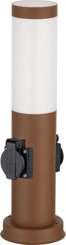Brilagi - Външна лампа с 2 SCHUKO контакта, 1x E27/15W/230V, 40 cm, IP44, кафява