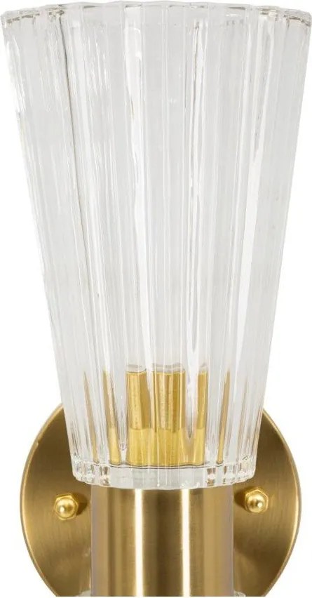 Стъклена стенна лампа в златист цвят Prague – Mauro Ferretti