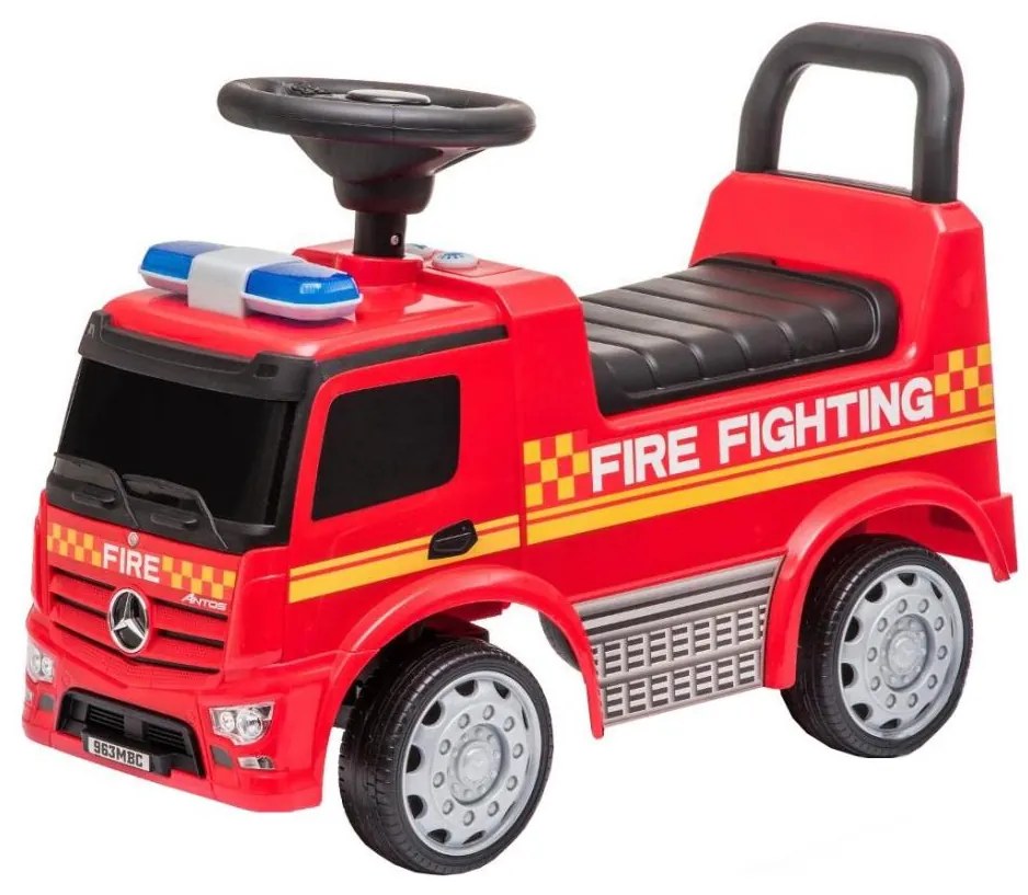 Push автомобил Mercedes Пожарникарски автомобил 2xAA червен