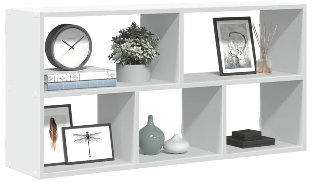 853272 vidaXL Стенен рафт, бял, 100x25x50 см, инженерно дърво