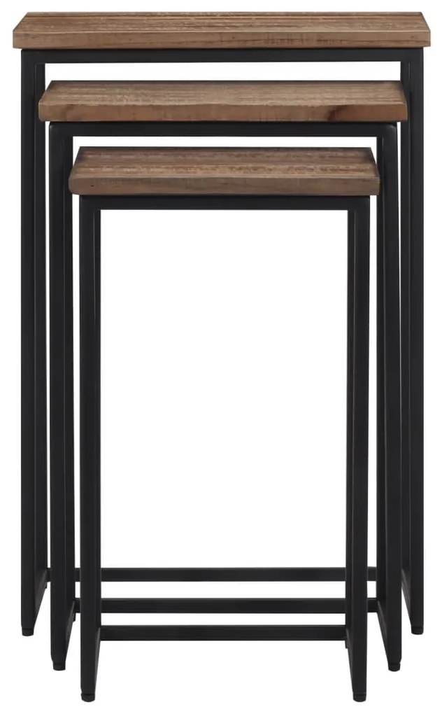 358534 vidaXL Стифиращи масички за кафе, 3 бр, тиково дърво масив