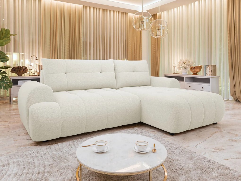 Ъглов диван Fiorano-Бяло-Десен