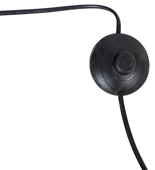 Подова лампа месинг с черна мраморна основа с месингов абажур - XXL