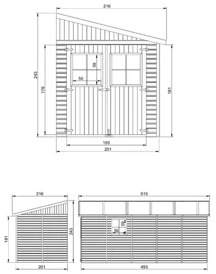 Барака - 201 x 493 см – 10 м2