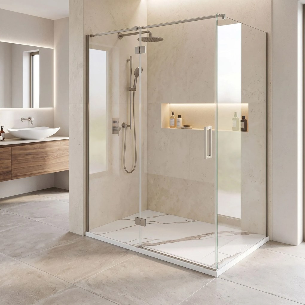 Корито за душ кабина Bazalt CARRARA WHITE 80x100