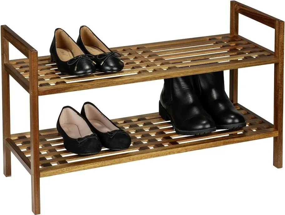 Стелаж за обувки от масивна акация в естествен цвят 69x40,5x27 cm Fondi – Wenko