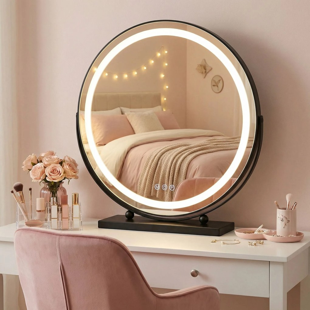 Огледало LED MAKE-UP Black 50 cm
