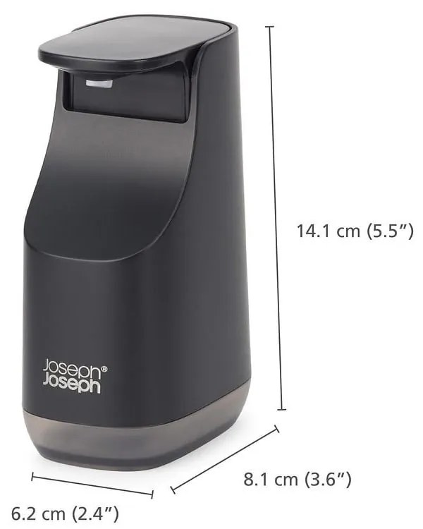 Черен пластмасов диспенсер за сапун 350 ml Slim – Joseph Joseph