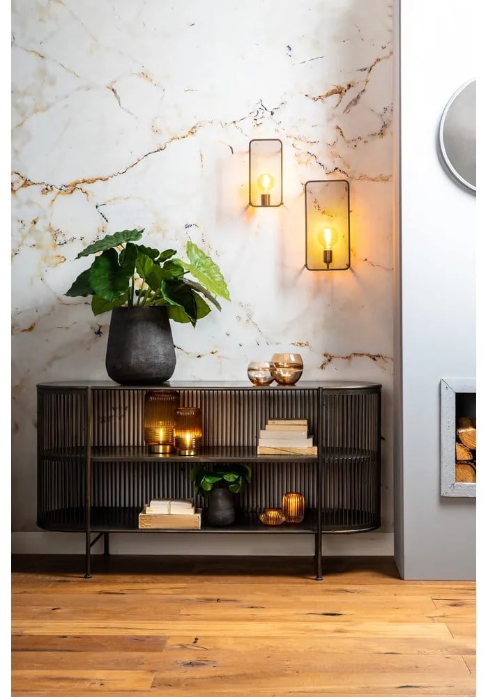 Черен метален нисък скрин с чекмеджета 149x80 cm Yinthe - Light & Living