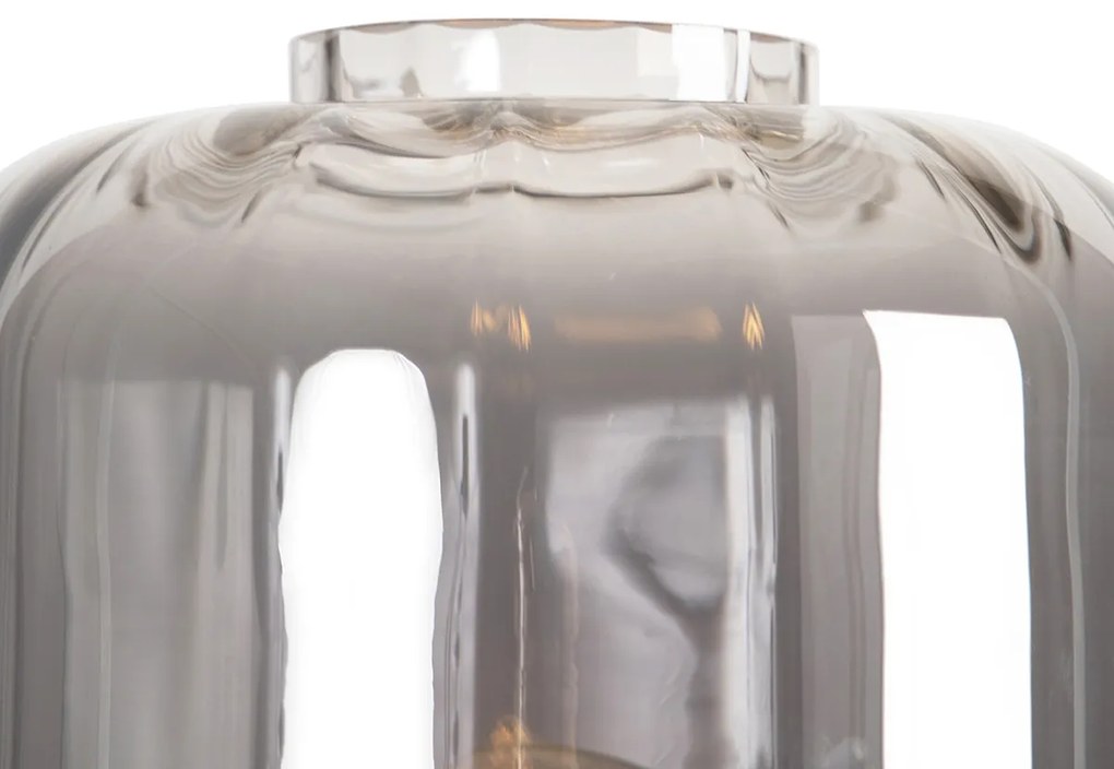 Смарт подова лампа черна с димно стъкло, вкл. Wifi ST64 - Qara