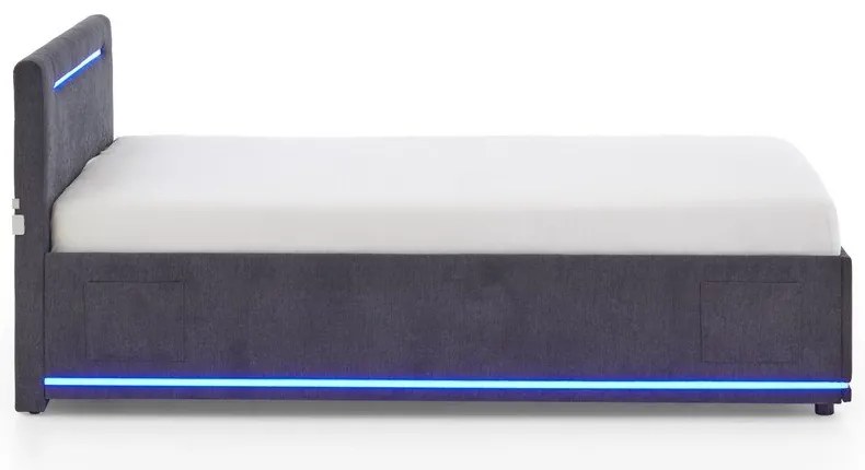 Тъмносиво тапицирано детско легло 140x200 cm без ламелно дъно Circle – Meise Möbel