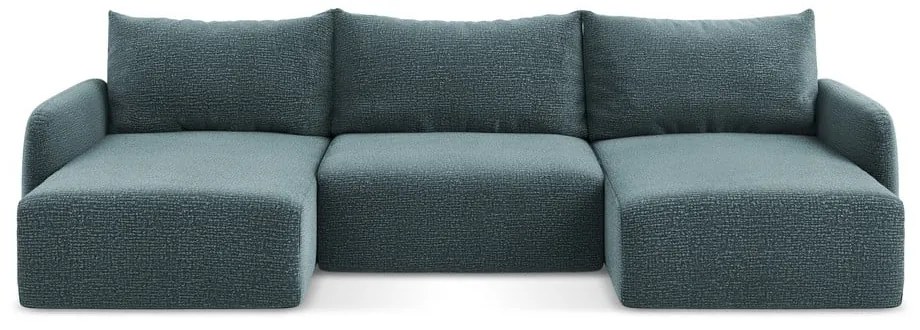 Тюркоазен разтегателен ъглов диван с място за съхранение Kalena – Makamii