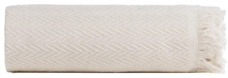 Кремаво покривало за легло от рециклиран памук 180x260 cm Spike – Ixia