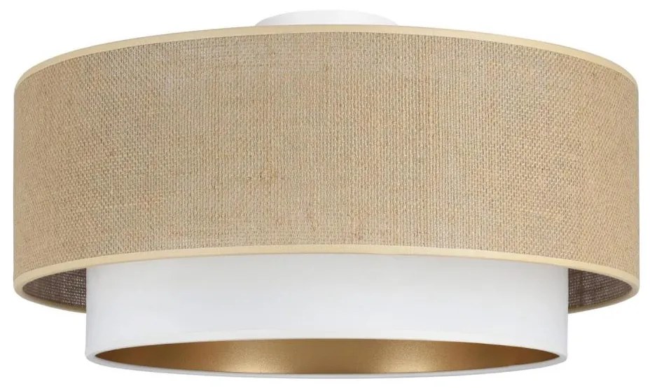 Таванно осветително тяло SARTA 1xE27/60W/230V, Ø 45 см, бяло/юта