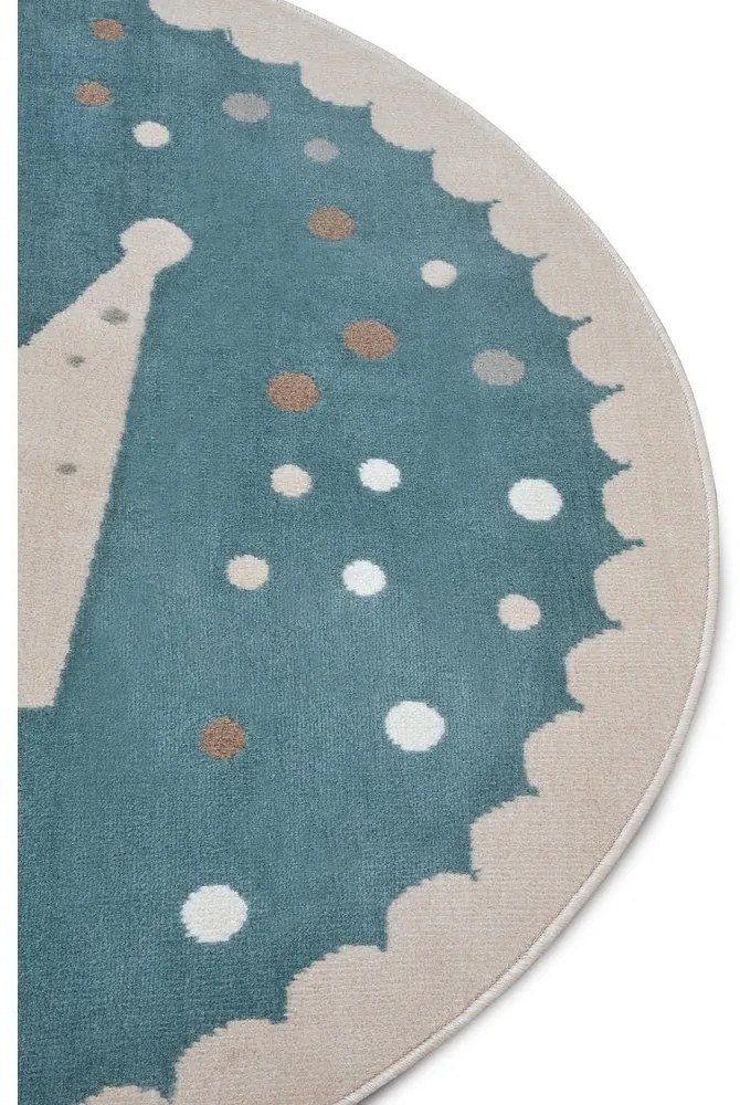 Син детски килим ø 100 cm Crown - Hanse Home