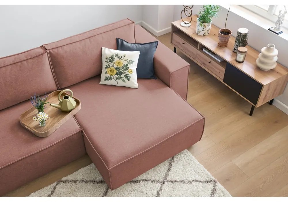 Розов променлив разтегателен диван Nihad - Bobochic Paris