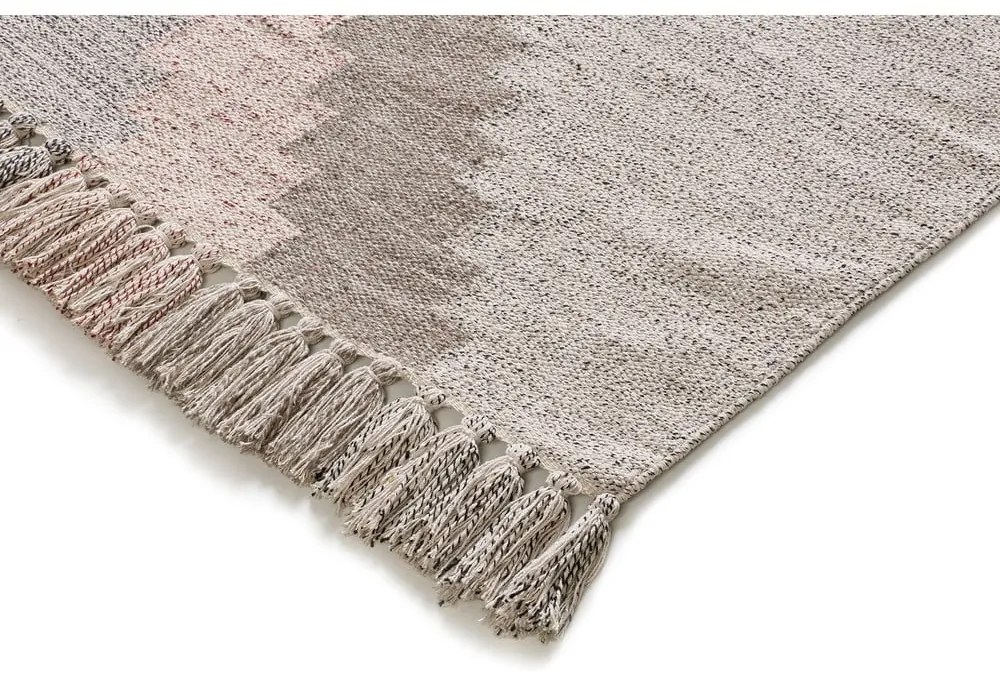 Ръчно изработен бежов килим от рециклиран памук подходящ за пране 120x170 cm Chandia – Universal