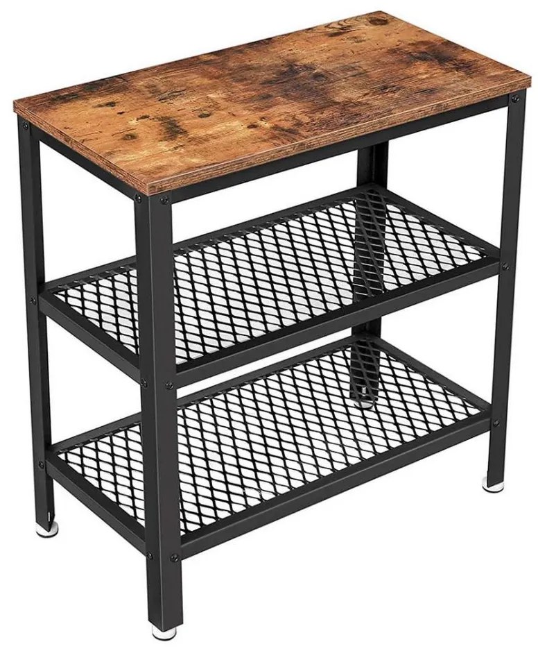 Странична масичка ELDUR кафява/черна