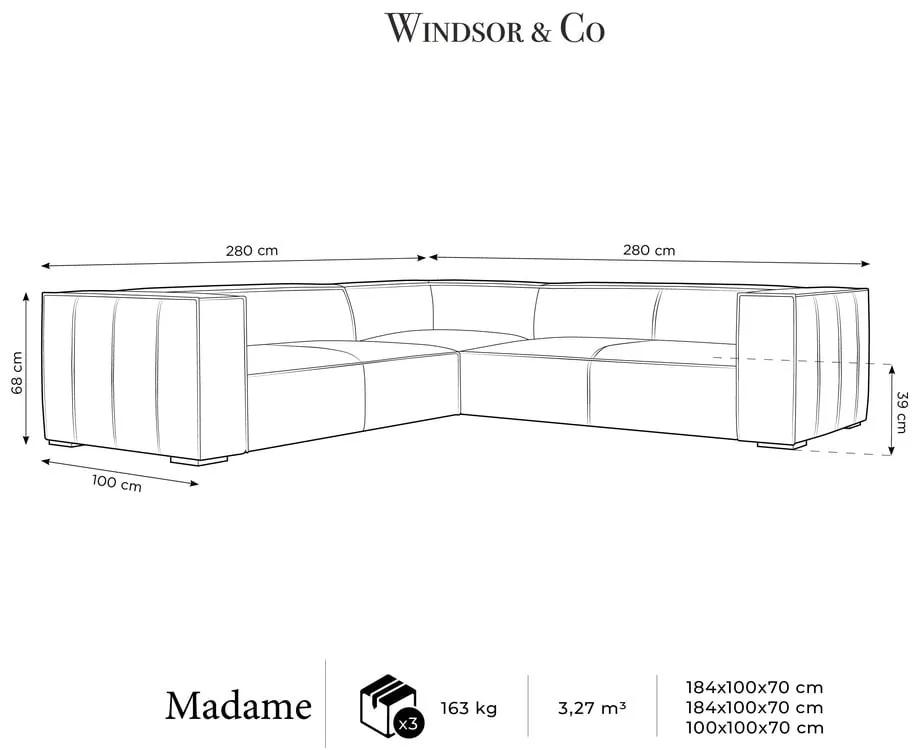 Ъглов диван от кафява кожа (променлива) Madame - Windsor &amp; Co Sofas