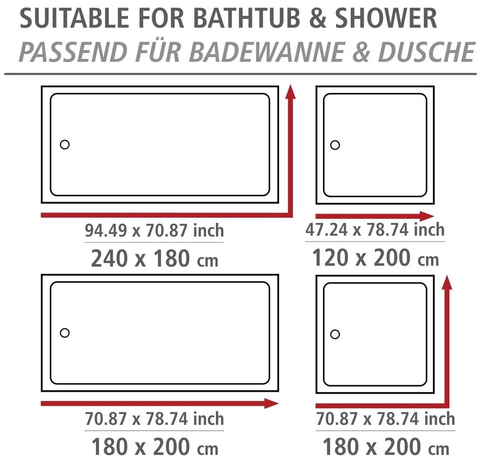 Завеса за душ 180x200 cm Ladyline - Wenko