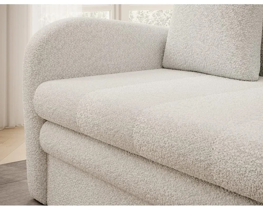 Бял разтегателен диван с място за съхранение от букле 130 cm Ario – ELTAP