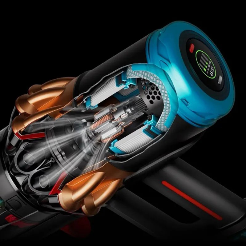 Вертикална прахосмукачка Dyson V16 Piston Animal 495948-01, 315AW, 900W, 1.3 л, 70 мин, CleanCompaktor, Hyperdymium, MyDyson, HEPA, LCD, Черен/мед