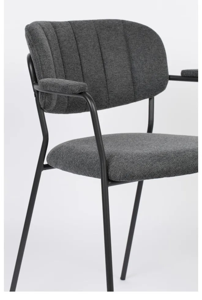 Антрацитни трапезни столове в комплект от 2 Jolien - White Label