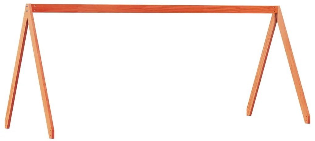 846957 vidaXL Покрив за детско легло восъчнокафяв 199x80,5x88 см бор масив