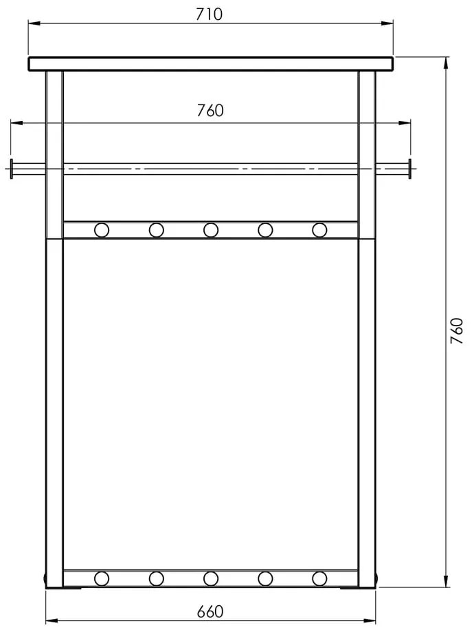 Бяла/в естествен цвят метална стенна закачалка с рафт 76 cm Rizzoli – Spinder Design