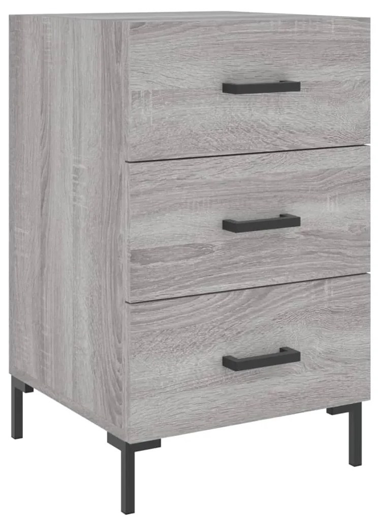 827666 vidaXL Нощно шкафче, сив сонома, 40x40x66 см, инженерно дърво