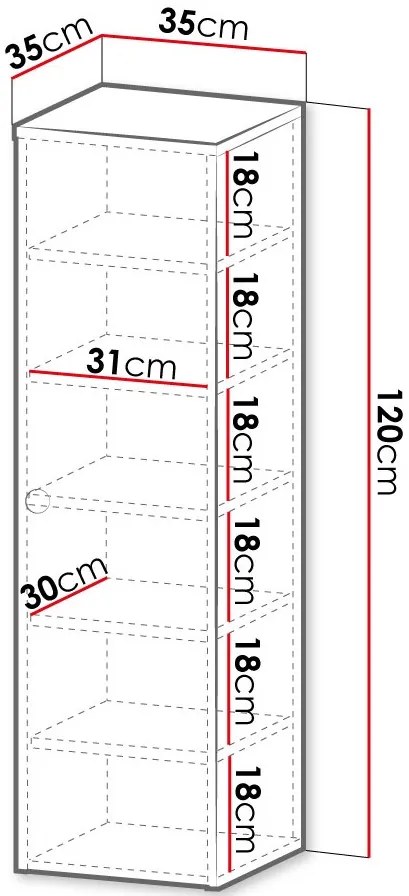 Висящ вертикален шкаф за баня Abires plus-Leuko