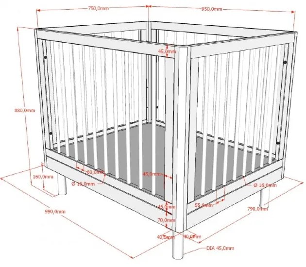 Бяла кошара за игра от масивен бук 95x75 cm Forrest – Vipack