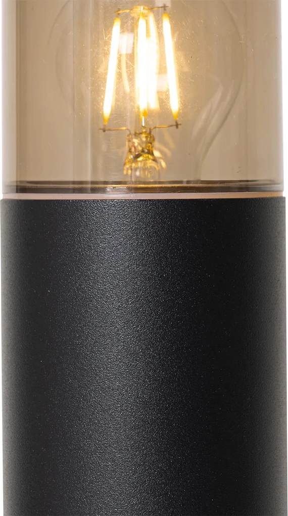 Външна подова лампа черна с опушен абажур 50 см - Odense