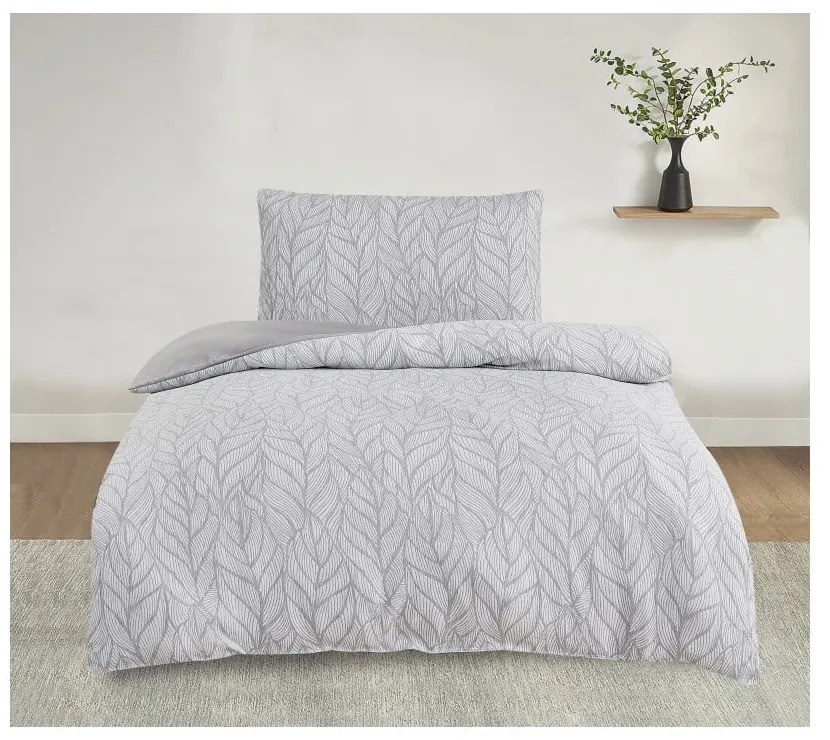 Сиво единично спално бельо от жакард 140x200 cm Florida – My House